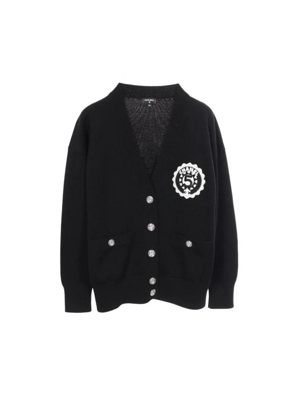 Chanel Cardigan CC Logo Button Patch Cashmere